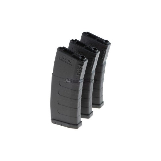 KWA Magazin M4 Hicap 400rds 3-pack - Black
