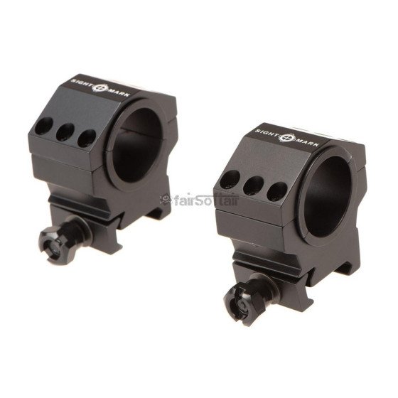 Sightmark 30mm / 25.4mm Tactical Mounting Rings - Medium Height - Black
