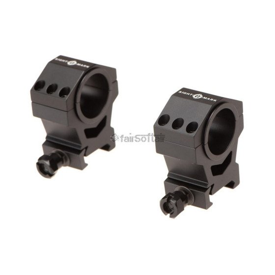 Sightmark 30mm / 25.4mm Tactical Mounting Rings - High Height - Black