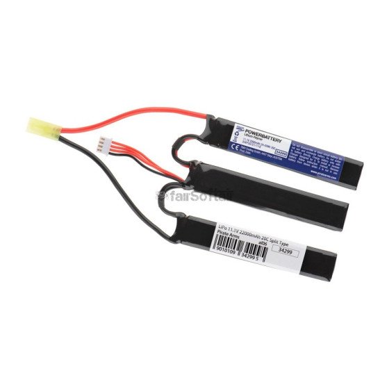 Pirate Arms LiPo 11.1V 2200mAh 20C Split Type - Black