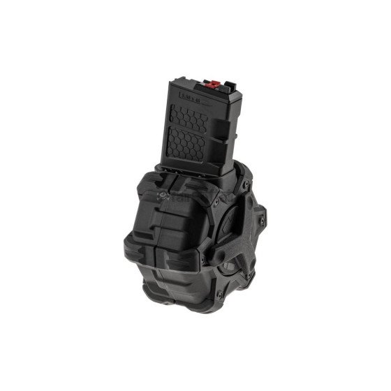 AW Custom Drum Mag AR15 Series GBB 350rds - Black